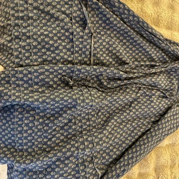 Faherty Blue Geometric Midi Dress